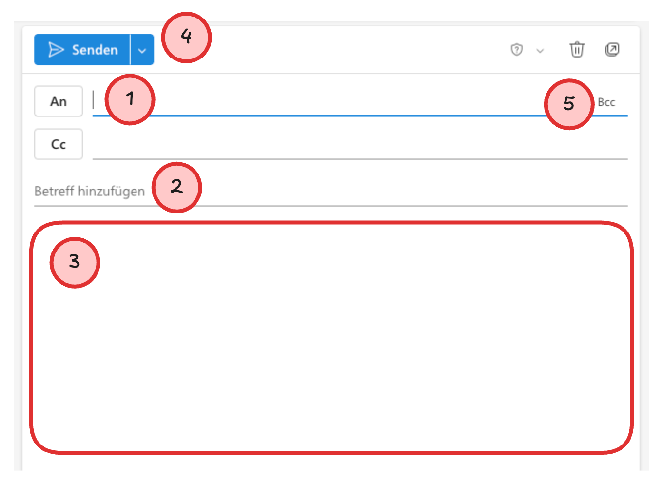 Eine E-Mail schreiben und absenden